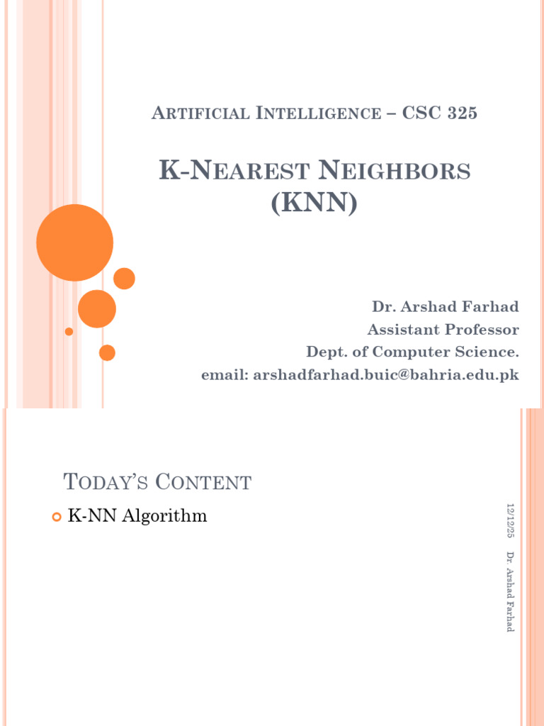 Lec - 10 K NN Algorithm FinalTerm 12122025 010701pm | PDF | Machine ...