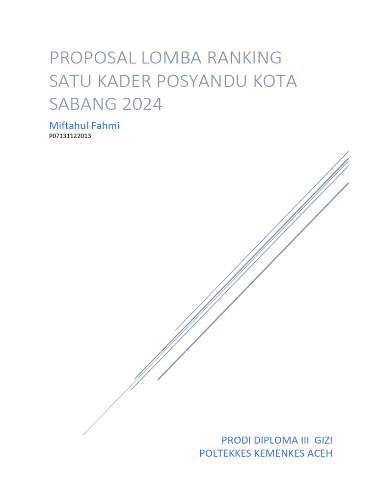 Lomba Ranking Kader Posyandu Sabang 2024 | PDF