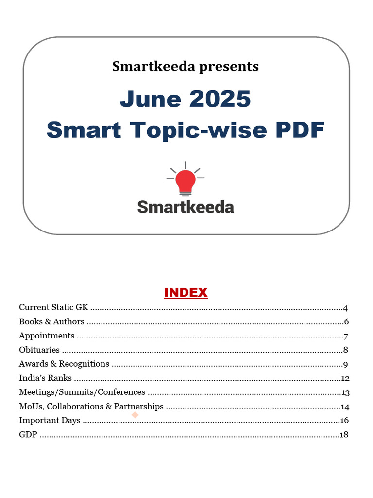 June 2025 Current Affairs & GK Guide | PDF