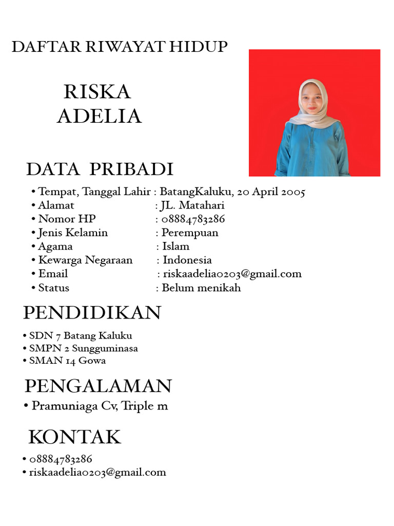 Riska Adelia: Data Pribadi | PDF