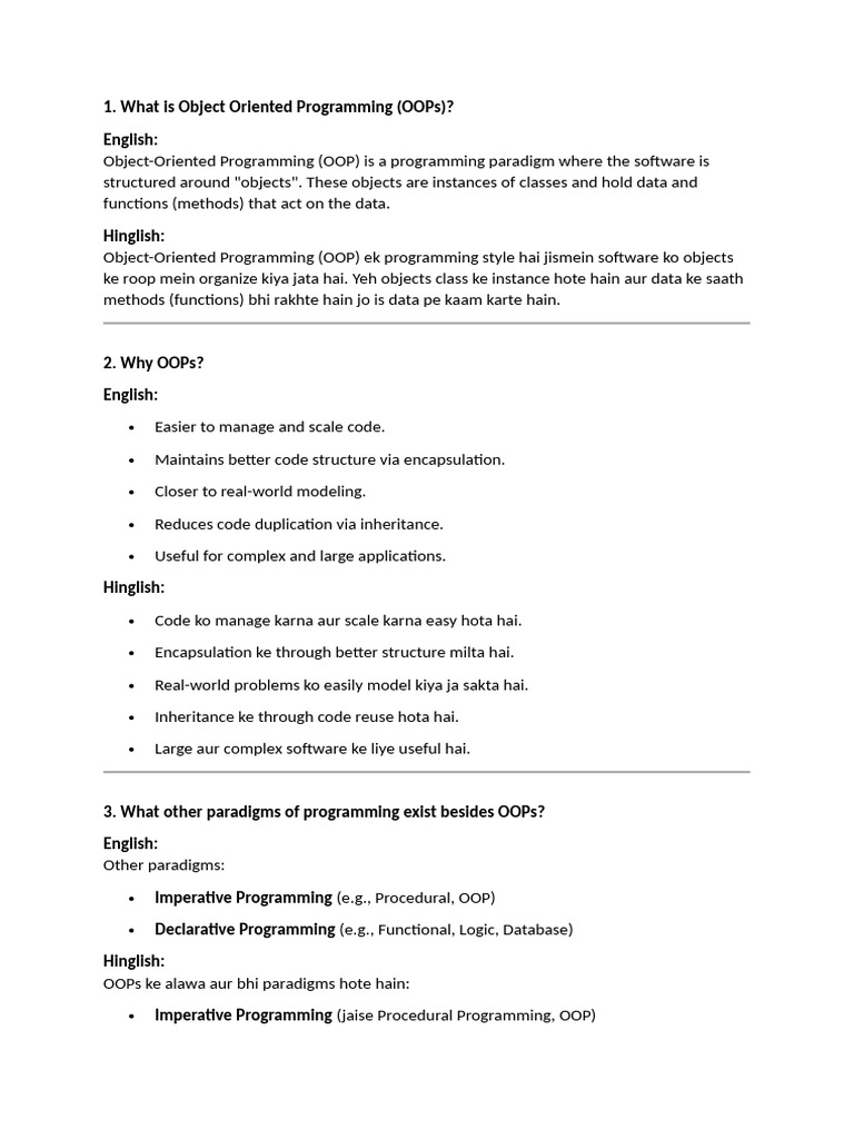 Understanding Object-Oriented Programming | PDF | Class (Computer ...
