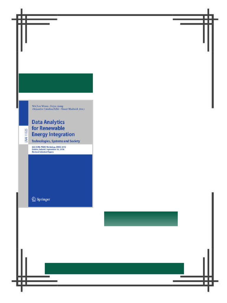 Data Analytics for Renewable Energy Integration Technologies Systems ...