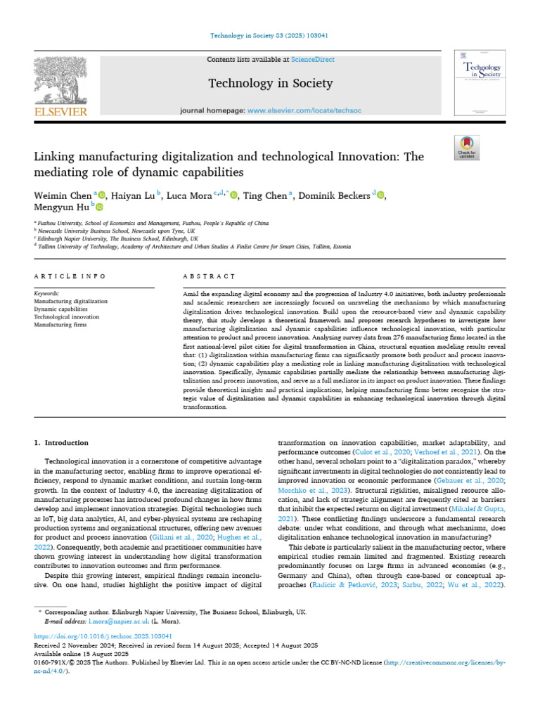 Digitalization's Role in Manufacturing Innovation | PDF | Innovation ...