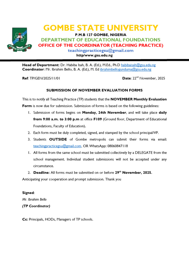 November Evaluation Forms | PDF