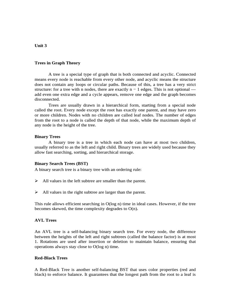 Trees and Graphs in Graph Theory | PDF | Theoretical Computer Science ...