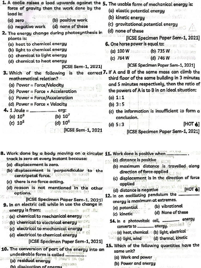 Work, Energy and Power | PDF