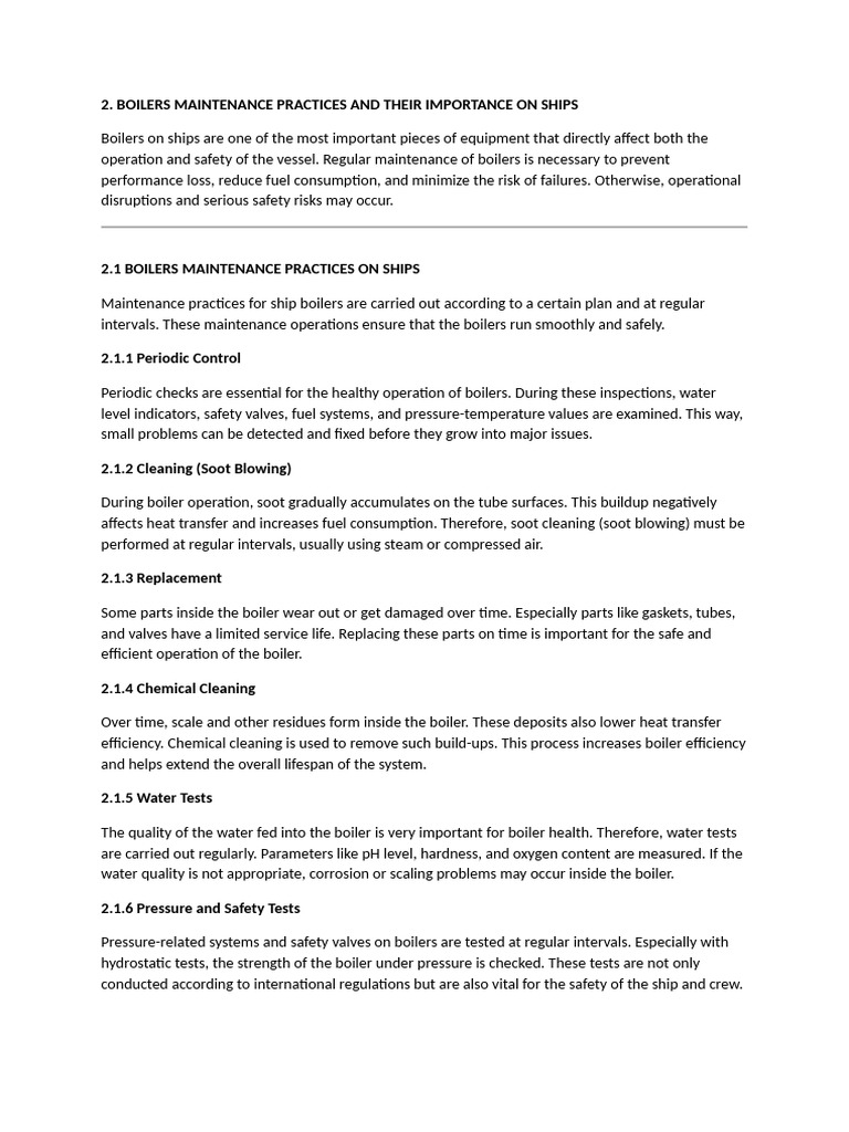 Ship Boiler Maintenance Best Practices | PDF