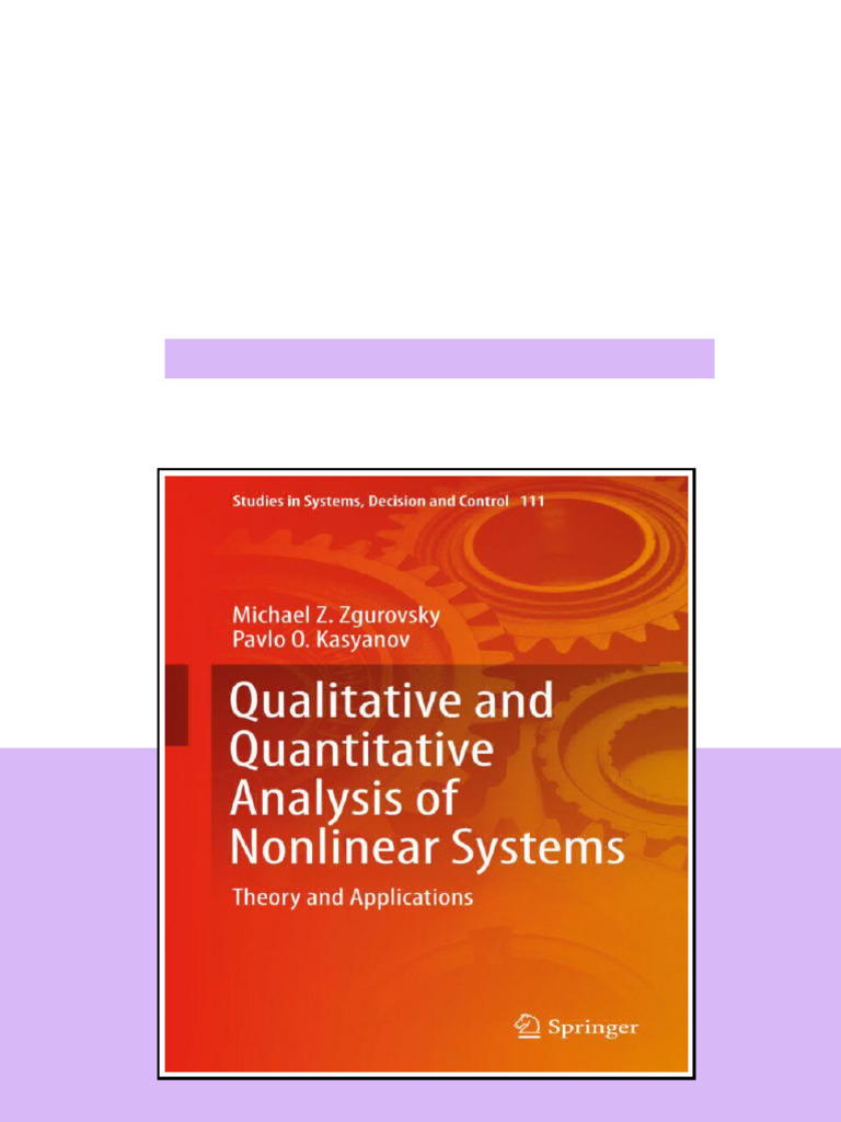 Qualitative And Quantitative Analysis Of Nonlinear Systems Theory And ...