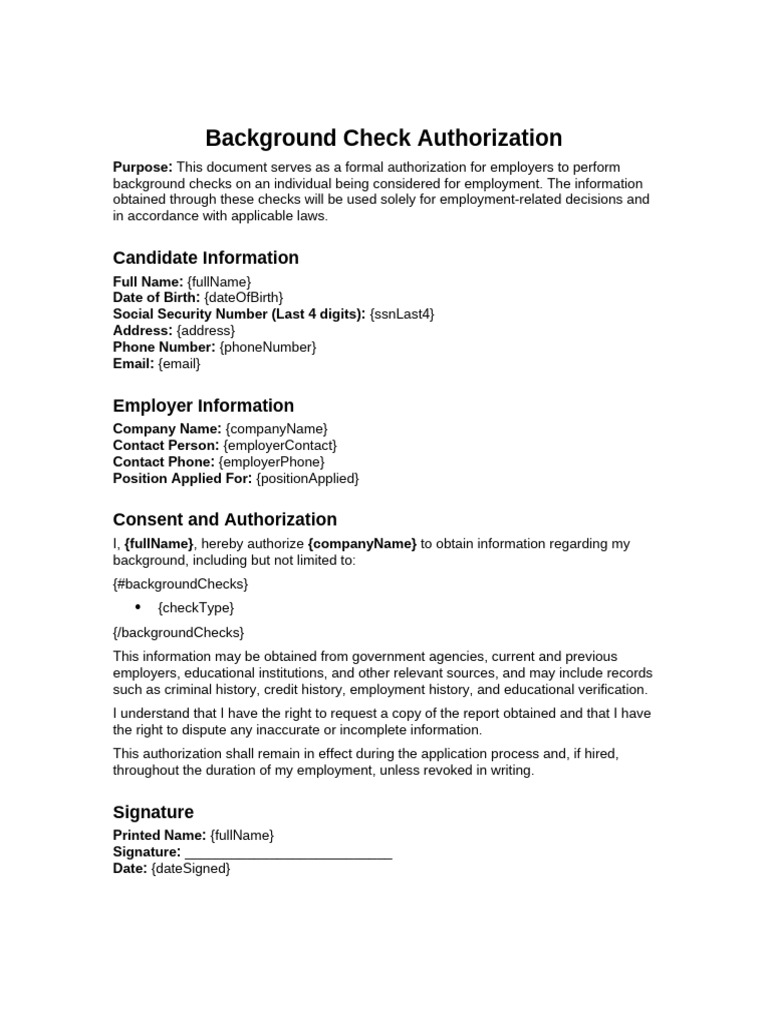 Background Check Authorization | PDF