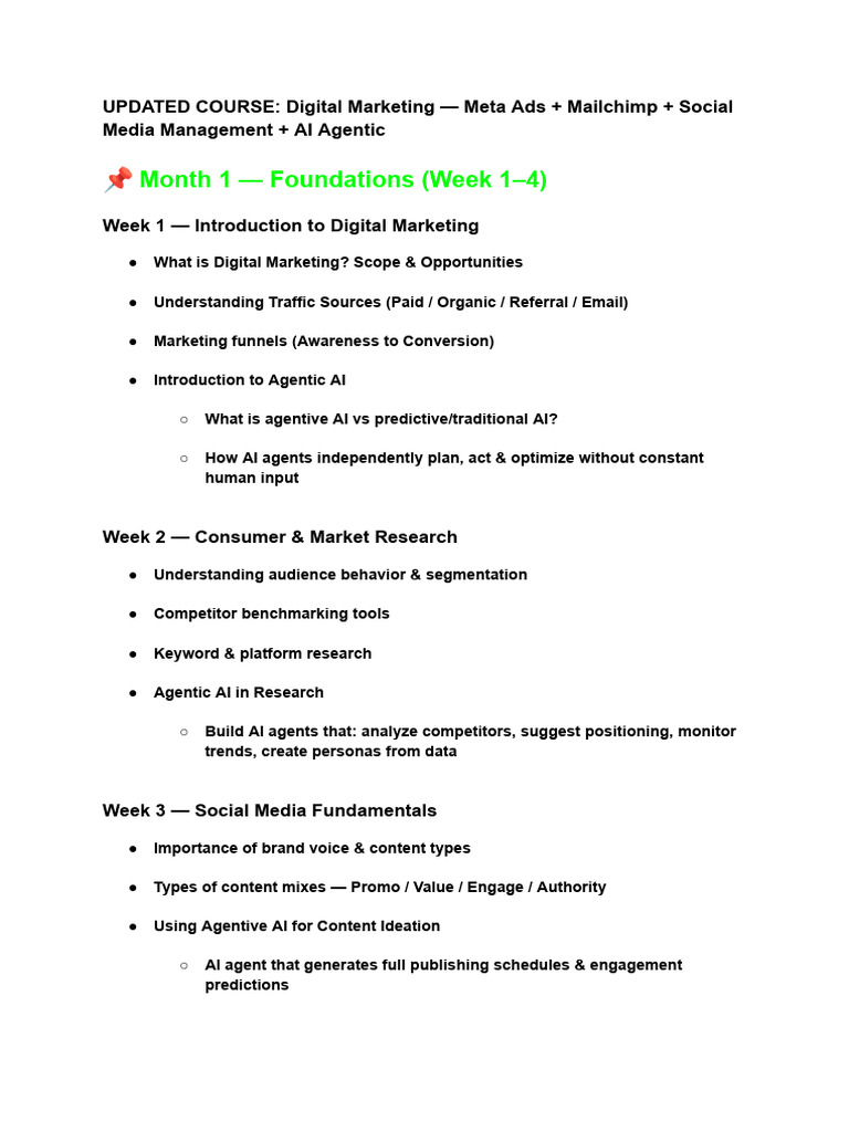 Digital Marketing Course: Meta Ads & AI | PDF | Digital Marketing ...