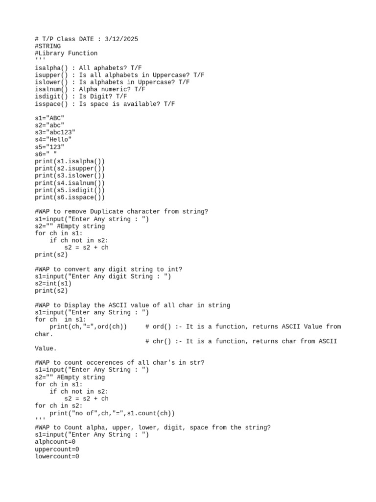 Python String Functions and Examples | PDF
