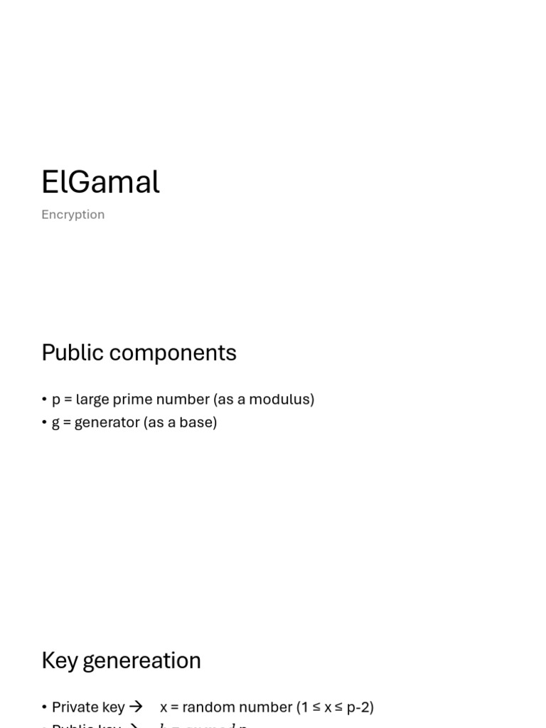Encryption Algorithms (ELGamal) | PDF | Applied Mathematics | Computer ...