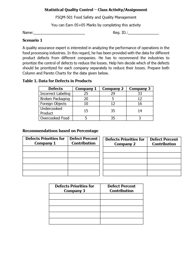 Statistical Quality Control Assignment | PDF