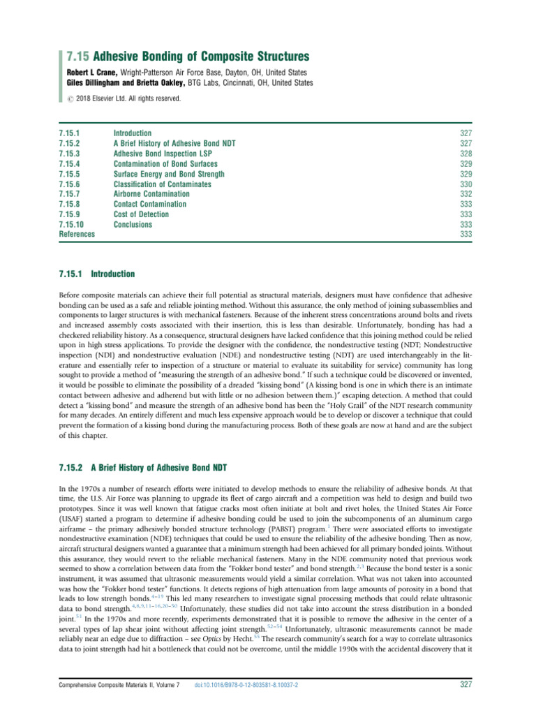 Adhesive Bonding in Composite Structures | PDF | Nondestructive Testing ...