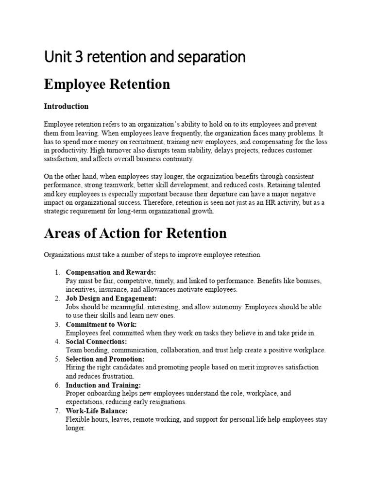 Employee Retention and Separation Strategies | PDF | Employee Retention ...