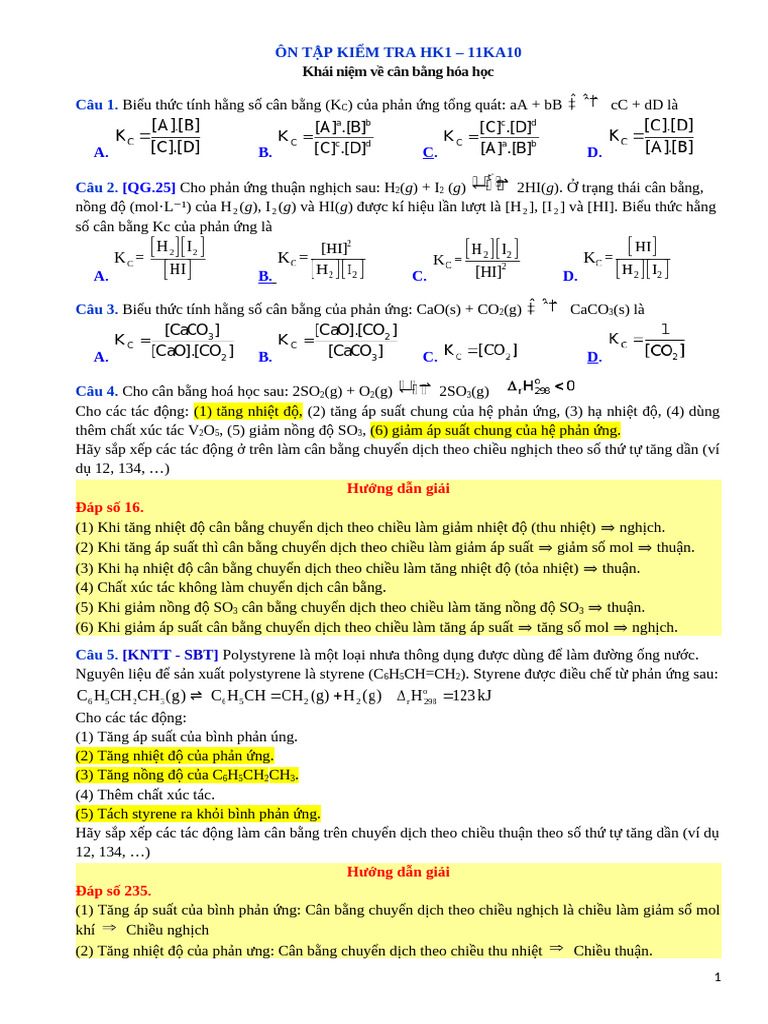 On tap kt hk1 | PDF