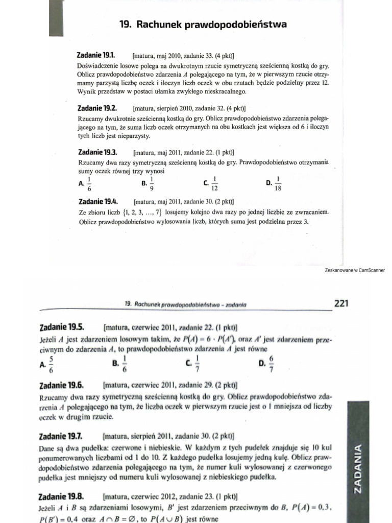 Rachunek prawdopodobieństwa. | PDF