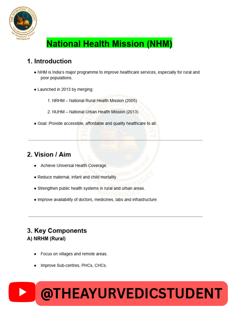 @theayurvedicstudent: National Health Mission (NHM) | PDF