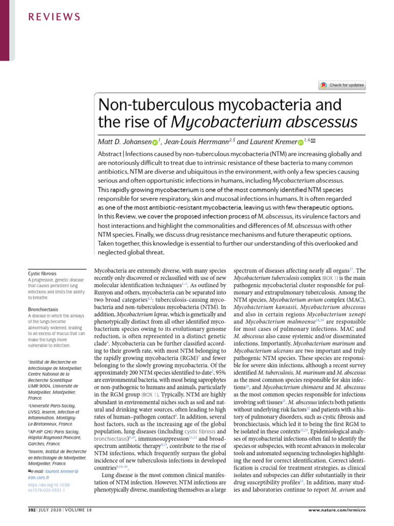 Rise of Mycobacterium abscessus Infections | PDF | Mycobacterium ...