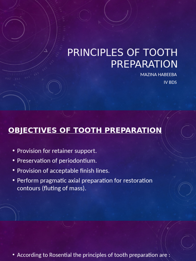 Tooth Preparation Principles Explained | PDF | Dental Anatomy | Mouth