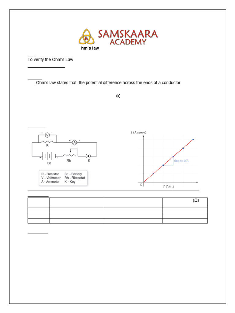 Grade 10 Physics Expt Write Up-1 | PDF | Refraction | Voltage