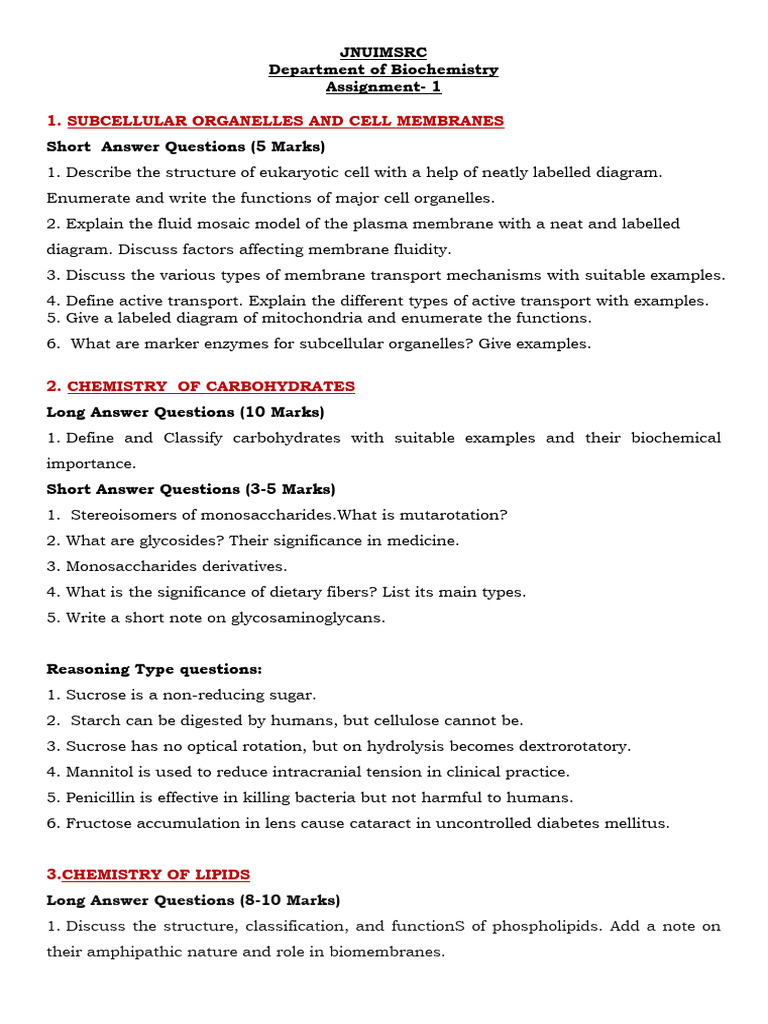 Selected Assignment Questions Paper I | PDF | Vitamin | Enzyme