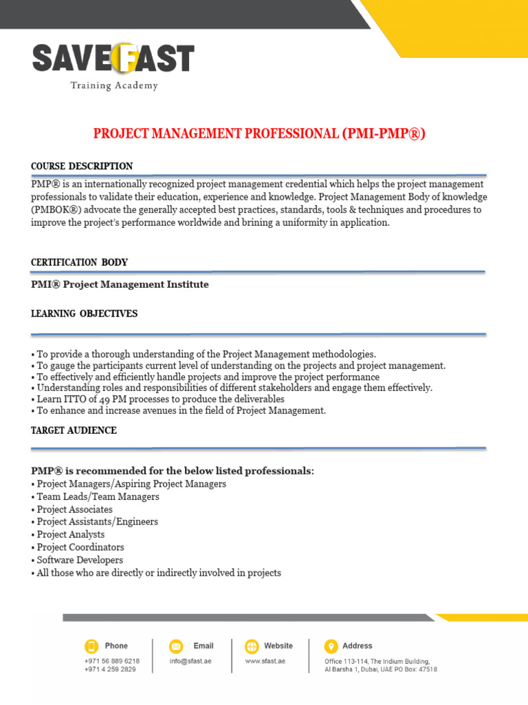 PMP Certification Course Overview | PDF | Project Management ...