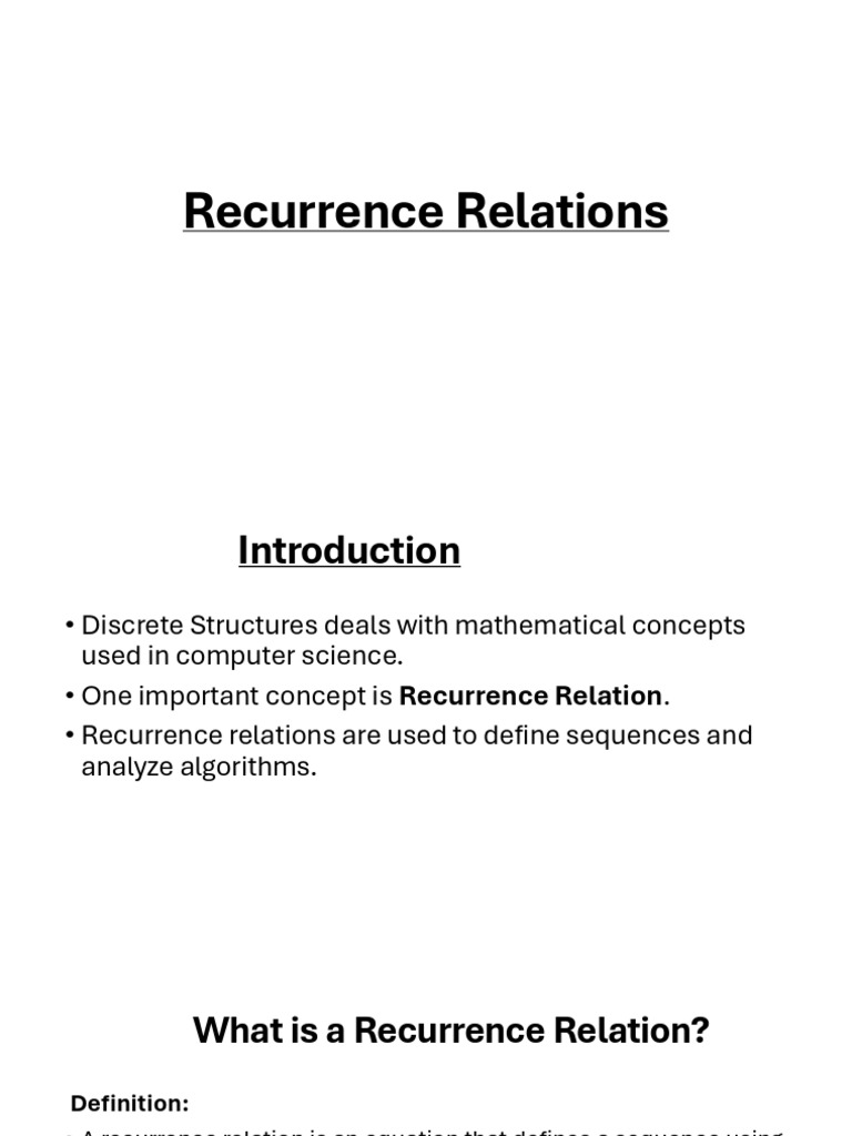 Presentation 4 | PDF | Recurrence Relation | Multiplication