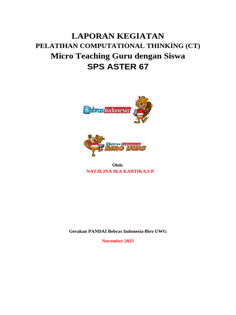 Pelatihan Computational Thinking di SPS Aster 67 | PDF