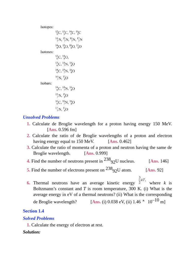 Nuclear Physics Problem Set Solutions | PDF | Atomic Nucleus | Neutron
