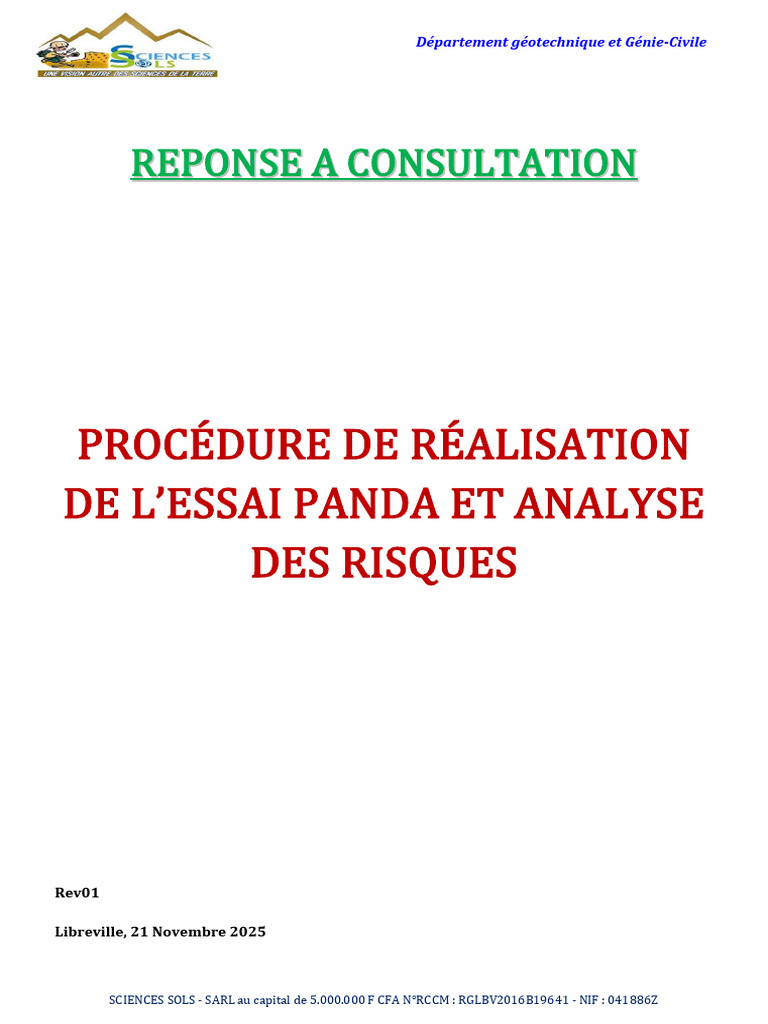 Essai Panda et Analyse des Risques Géotechniques | PDF | Dureté ...
