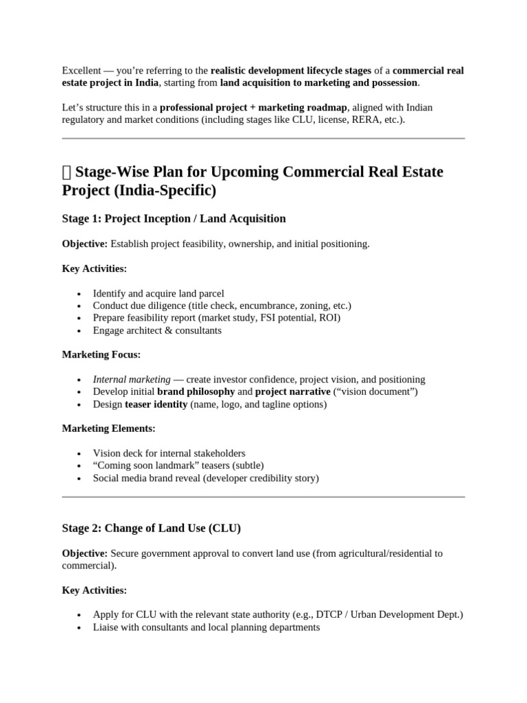 Commercial Real Estate Project Roadmap | PDF | Marketing | Brand