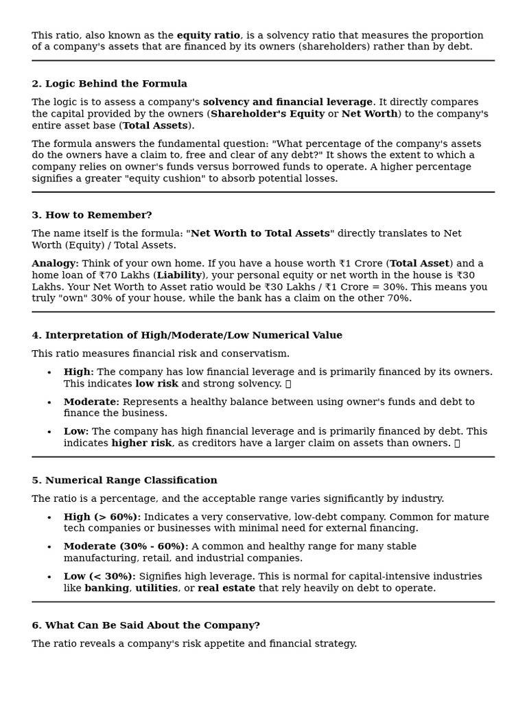 Stability Ratios | PDF | Equity (Finance) | Debt