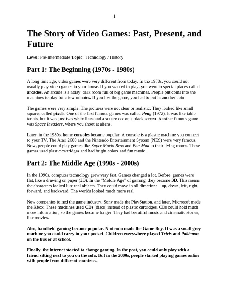History of Video Games Explained | PDF | Video Games | Video Game Consoles