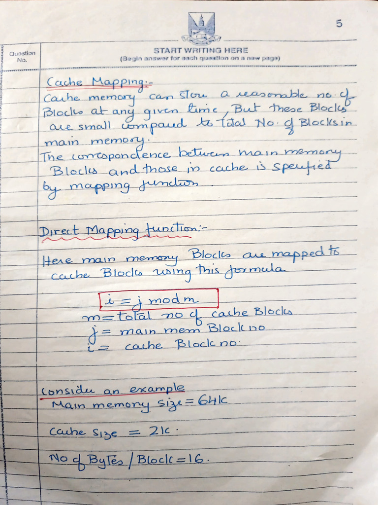 COA Design of Cache Mapping | PDF