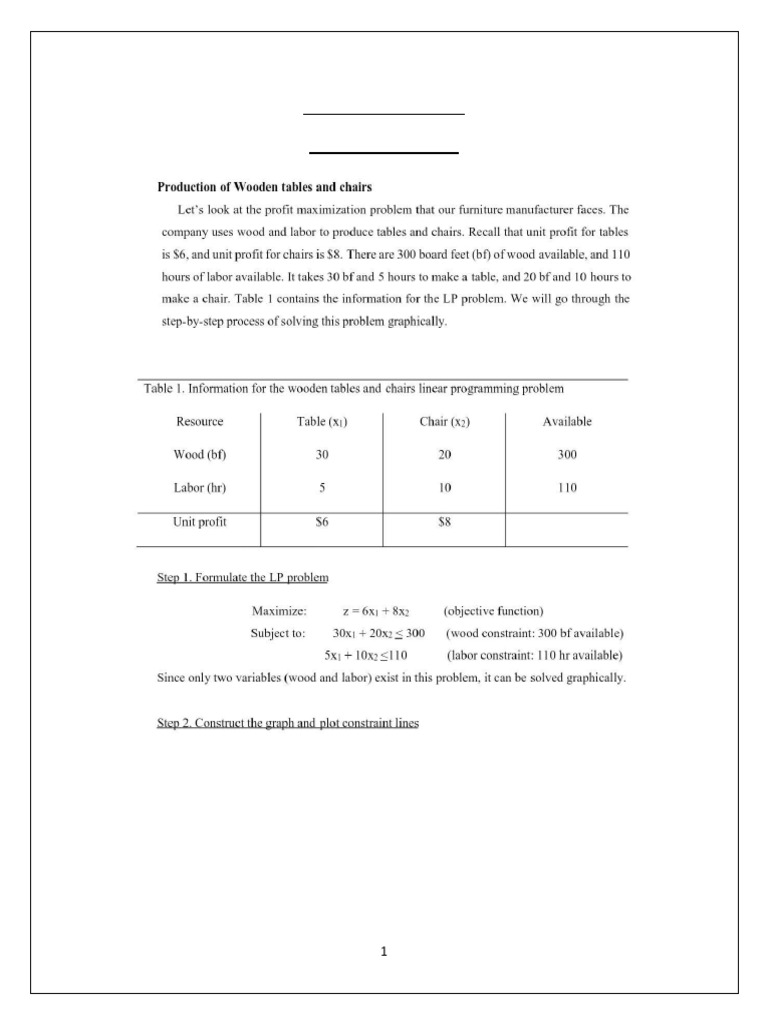 Operation Research - Section 1 - Graphical Method (1) | PDF