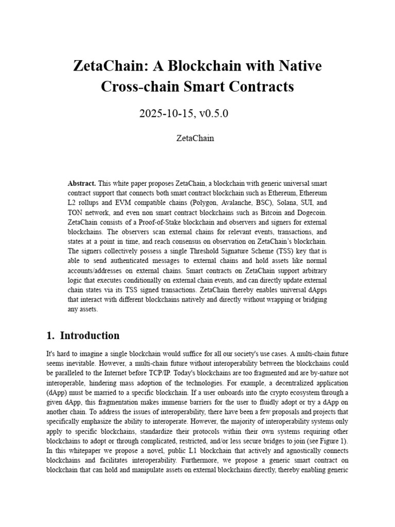 ZetaChain: Cross-Chain Smart Contracts | PDF | Bitcoin | Computer ...