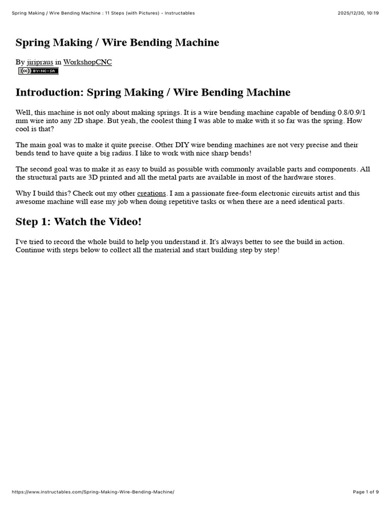 DIY Wire Bending Machine Guide | PDF | Screw | Wire