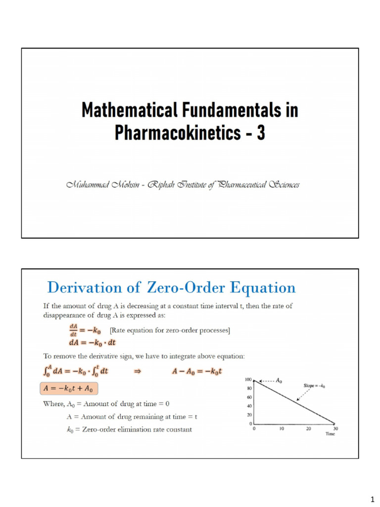 Mathematical Fundamentals in Pharmacokinetics - 3 | PDF