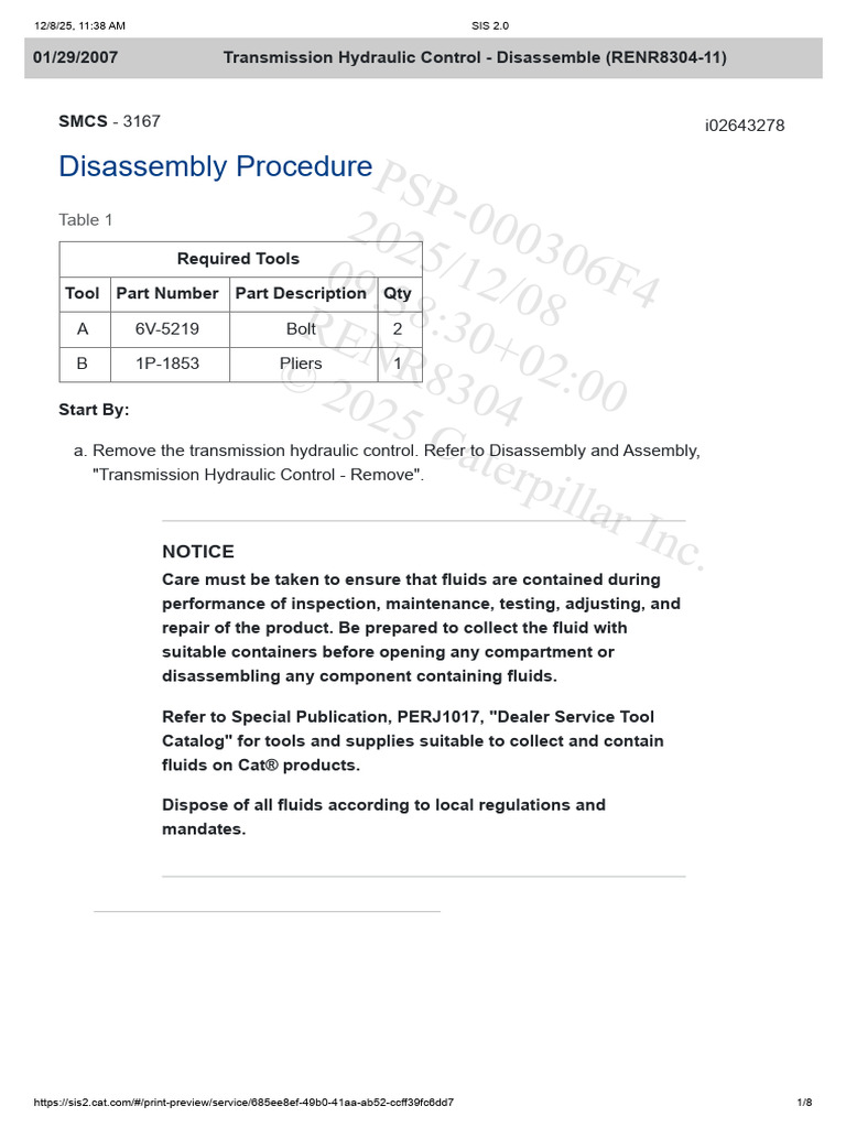 Trans Hyd Control Disassemble | PDF