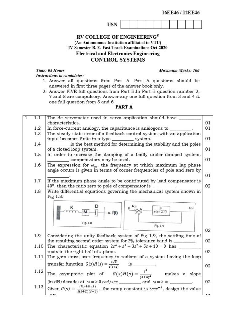16EE46_12EE46 (1) | PDF | Feedback | Electrical Engineering