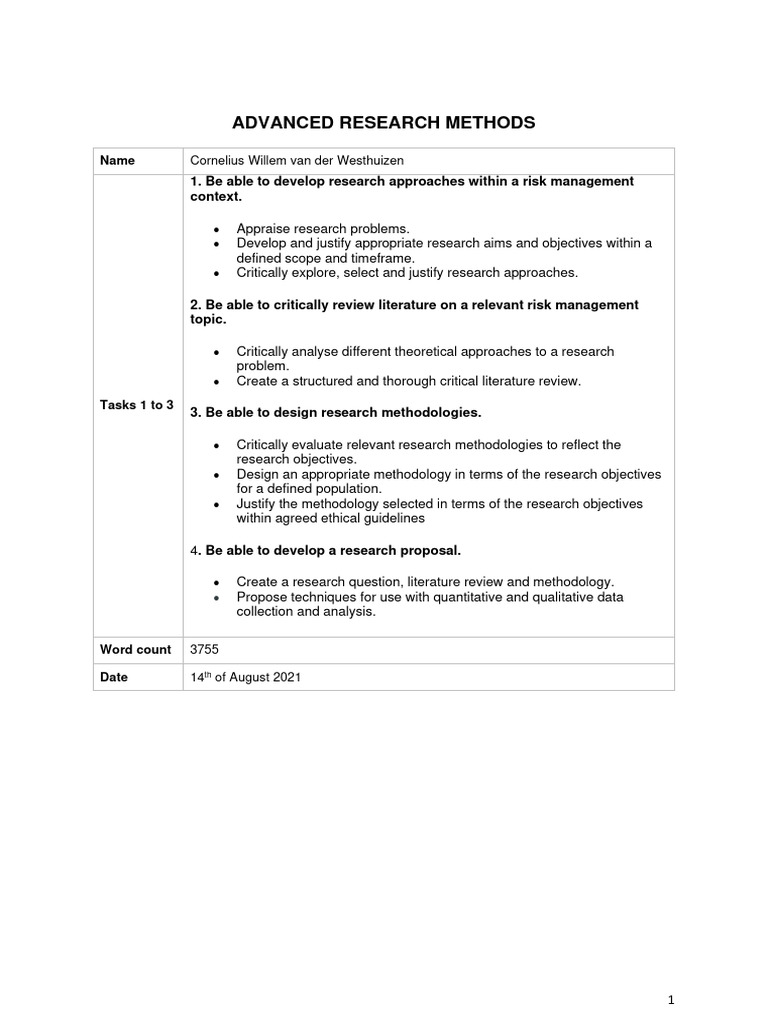Advanced Research Methods | PDF | Methodology | Qualitative Research