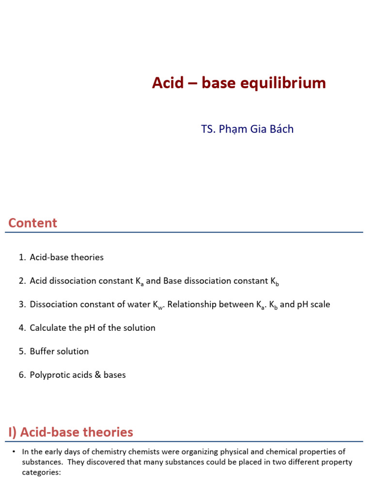 Acid-Base Equilibrium Concepts Explained | PDF | Acid | Chemistry