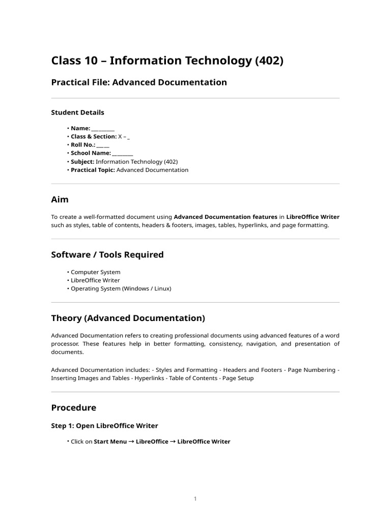 Advanced Documentation in LibreOffice | PDF | Hyperlink | Table Of Contents