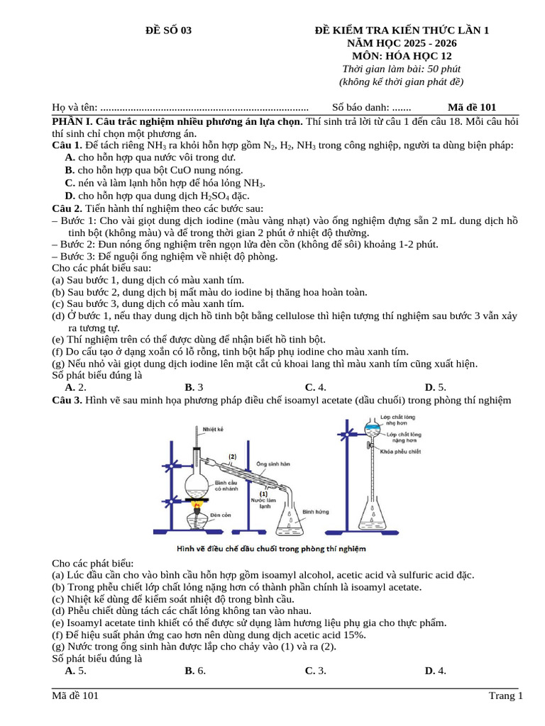 HH12. Ma - de - 101 - ĐỀ | PDF