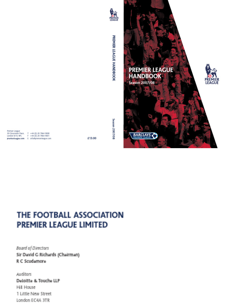 Premier League Handbook 2007/08 | PDF | Liverpool F.C. | Arsenal F.C.