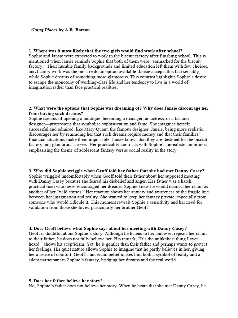Going Places Notes | PDF | Dream