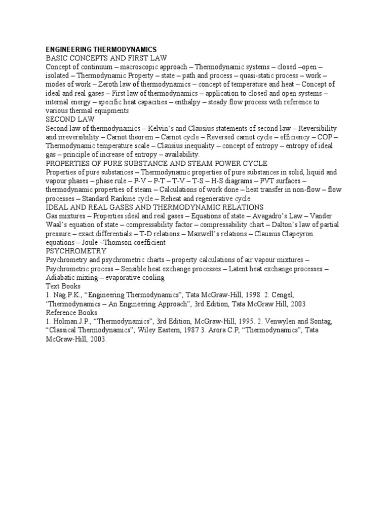 Engineering Thermodynamics | PDF | Thermodynamics | Second Law Of ...