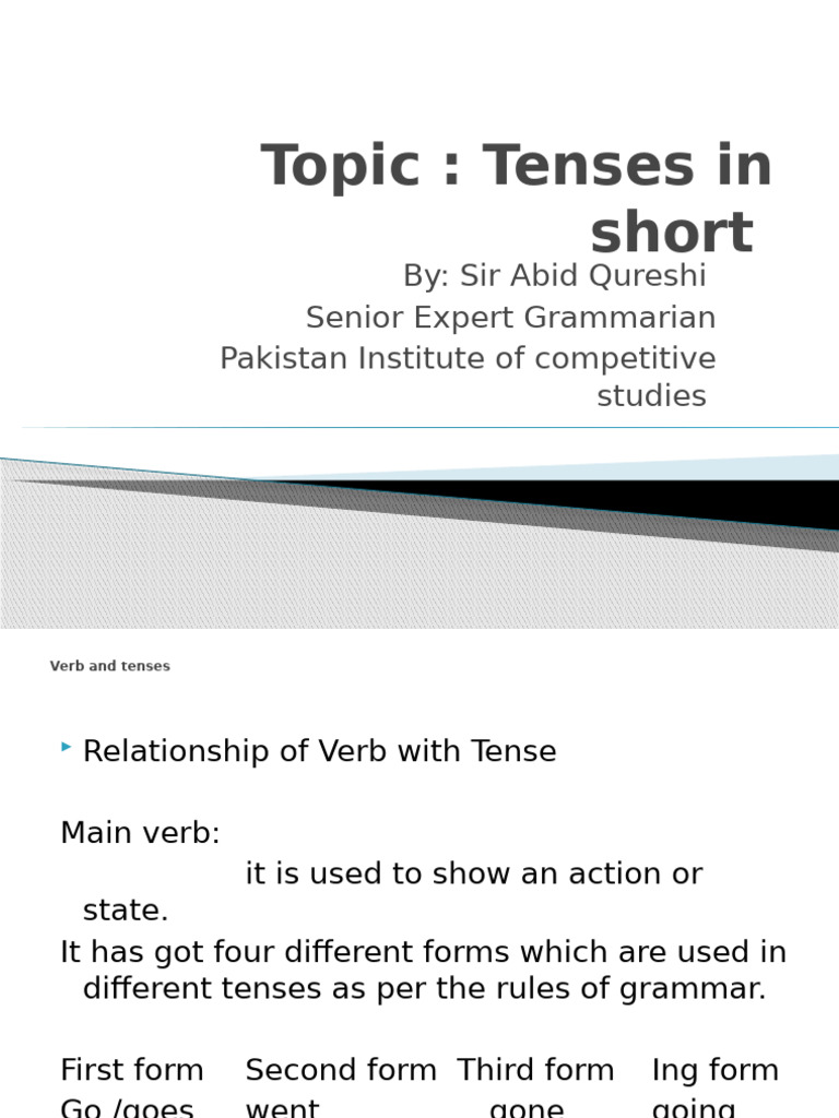 Understanding English Tenses and Verbs | PDF | Grammatical Tense | Verb