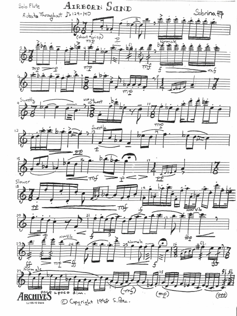 Beautiful Solo Flute Sheet Music